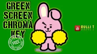 Green Screen HD - CHEERLEADER, BUNNY, RABBIT animation 🔊 sound