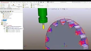 1-2 Шестерня из DXF! Обработка в SolidCAM  4 axis!