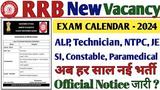Railway Annual Calendar 2024 | Railway New Vacancy Calendar 2024 |Railway Calendar 2024 Notification