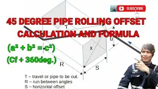PIPING 45 DEGREE ROLLING OFFSET CALCULATION AND FORMULA