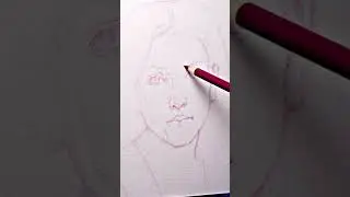 Portrait sketch 👩🏻‍🎨 (with colored pencil) 