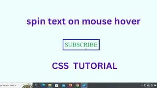 spin text on mouse hover in css and html with source code
