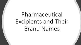 Pharmaceutical excipients and their Brand Names @pharmaceuticals #Excipients #BrandedExcipients