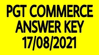 UP PGT COMMERCE ANSWER KEY 17/08/2021
