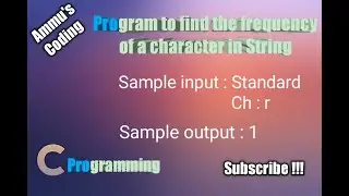 Frequency of a Character in a String | C Language | Explanation in Tamil