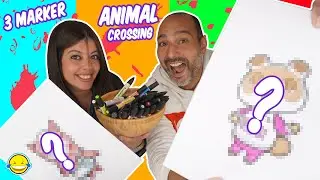 3 MARKER CHALLENGE 🎨 Coloreamos mascotas de Animal Crossing 😺Jordi y Bego Momentos Divertidos