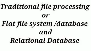 Traditional file processing system or Flat File Database and relational database