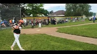 Great Dinger to center field.  Diesel gets a triple with an RBI.  Idaho Falls baseball tournament.