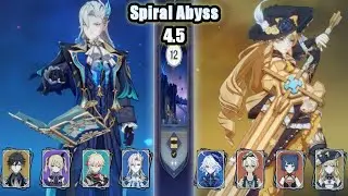 F2P Neuvillette Electro Charge & F2P Navia Double Phyro Spiral abyss 4.5 floor 12
