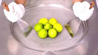 How to Make LEMON & LIME Ice Cream Rolls | ASMR (no talking)
