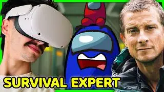 NARRATING Among Us VR as a SURVIVAL EXPERT 🐻