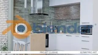 Blender Animation Cuisine - Présentation de projet avec les addons FSpy & BlenderKit - Isometric Art