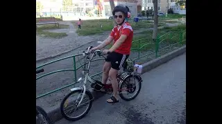 Велосипед с мотором от мотокосы. Покатушки.