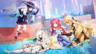 Wanderer Saves Lumine from Fall & Places Her on Nilou's Lap (Genshin Impact)