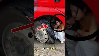 ¡Mujer Camionera con Llanta Pinchada!