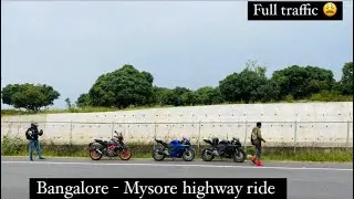 Bangalore - Mysore highway ride with boys 😎 #motovlog #kannadamotovlogs #manwithbluemachine49