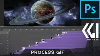 Make a photoshop GIF animation showing VFX breakdown of layers