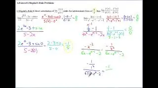 AP Calculus Notes Advanced L'Hopital's Rule and Disguised Derivatives