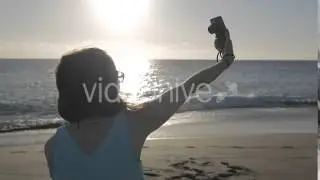 Take a Selfie on the Beach - Stock Footage