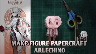 Papercraft Figure Arlecchino Genshin Impact - Action Figure #arlecchino #figure #papercraft