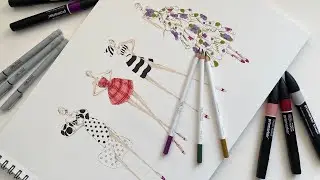 How To Draw Patterns with Winsor & Newton, Part 1 // Fashion Illustration // Studio Iva