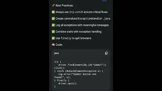 Exception Handling Best Practices in Automation Frameworks