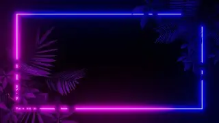 Realistic leaves with Neon lights frame Animation || Happy birthday Template