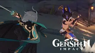 Cyno VS Alhaitham Cutscene [JP Dub] | Genshin Impact 3.1 Archon Quest