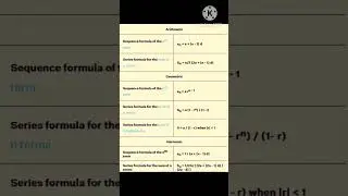 Series & sequence formulas # shorts # Learn mathematics -Archi#shortyt...