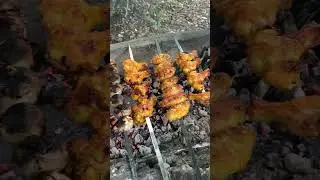جوجه کباب و بال کباب زعفرانی زغالی در کلبه های چوبی جوارم مازندران  #food