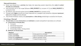 Threads Priority , Thread Constructor And Methods , Java , Threads , Thread Example