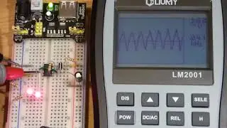 Liumy LM2001 multimeter oscilloscope meter look at 555 timer output square and rectangular waves