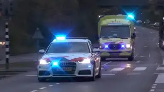 SPOEDTRANSPORT! Politie AUDI begeleidt Ambulance met spoed naar het ziekenhuis! 