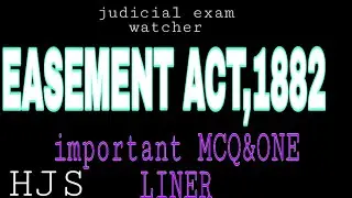 INDIAN EASEMENT ACT,1882.#MCQ#and one liners