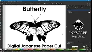 Inkscape 1.3 - Butterfly Digital Japanese Paper Cut