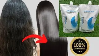 Rebonding hair at home/Rebonding karne ka tarika/Extenso for Frizzy Hair at Home smooth &shiny curls