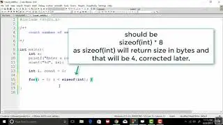 121 Count set bits   Using bitwise AND and left shift