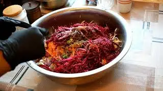 Winter salad made from cabbage and beets