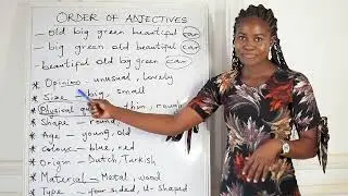 order of adjectives. English lessons/speak better/write better.