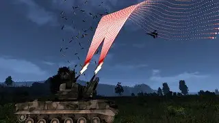 Su-27 Fighter Jets & Mi-24 vs Air Defense - Anti-Air Tank in Action - AA Missile - Simulation