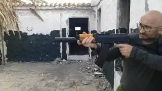 Prueba supresor-humo  Ak74 U airsoft