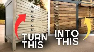 JAW DROPPING furniture makeover: adding REAL WOOD to MDF
