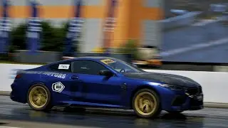 BMW M8 stage 4 Garrett G25-660 drag start slow motion video