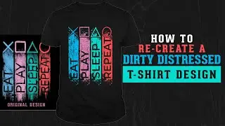 How to Recreate a Dirty Distressed Text Based T-shirt Design | T-Shirt Design Tutorial
