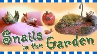 CARACOLES NO JARDIM DOLLHOUSE MINIATURE, Polymer Clay pelo Artista Pamela T.