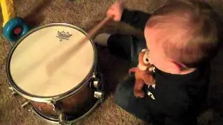 Casper Plays a Drum for the First Time
