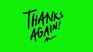 Thank you stickers in green screen