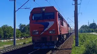 Два окраса!!! Тепловоз ТЭП70БС-042/126 с поездом №345Е Нижневартовск-Адлер на О.П Приволжский