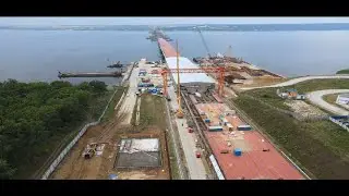 Строительство моста через Волгу Тольятти.