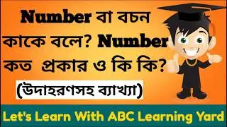 Number বা বচন কাকে বলে? Number কত প্রকার ও কি কি? Number এর উদাহরণসহ ব্যাখ্যা।